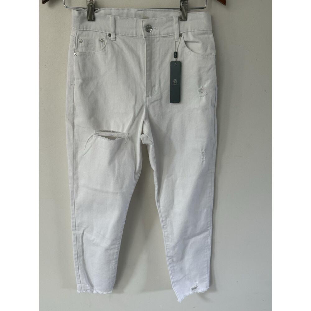 Tractr High Rise Weekender Pants Size 2/26 High Rise Cloud White Womens New - Picture 1 of 13